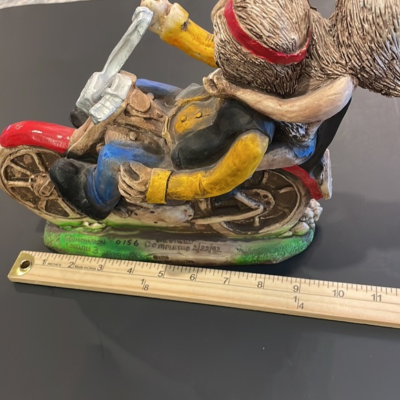 Vintage 92 Cowboy Biker & Lady Shade Tree Shelf Decor Collectible Handcrafted - Picture 3 of 13